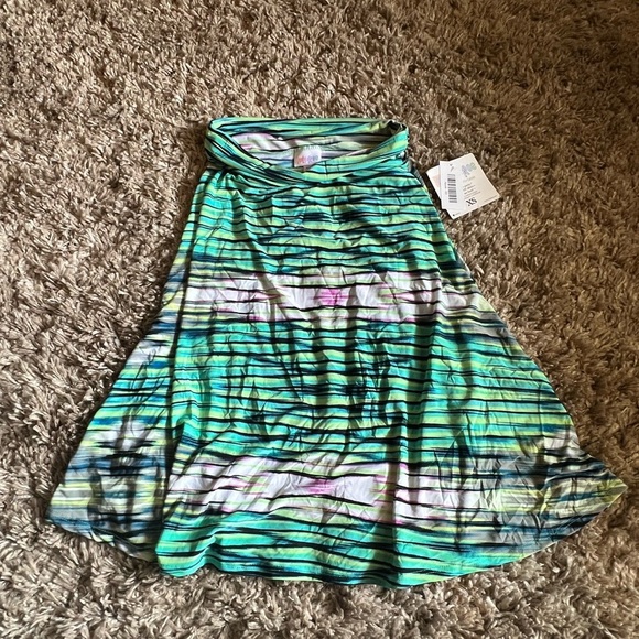 NWT green striped Lularoe azure skirt - Picture 1 of 3